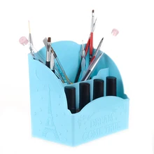 2 Compartments Makeup Pencil Vase Tower Moon Star Pattern Nail Art Brush Pen Tool Storage Holder