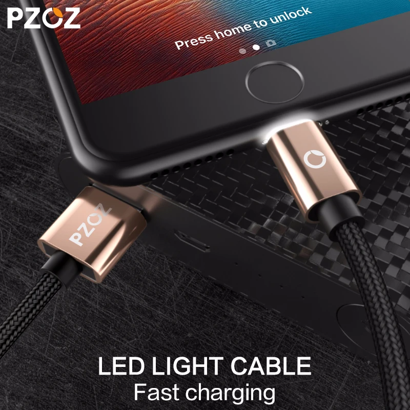 

PZOZ Lighting Cable Fast Charger Adapter Original Mobile Phone USB Cable For iphone 6 S Plus 5 5S iPad Air 2 iPod Touch i6 i5