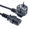 CEE7/7 to IEC C13 Power Cords, 10A, 250V, H05VV-F 0.75mm Cable ,Short Schuko to C13 Power cord,1ft/30cm ► Photo 3/6
