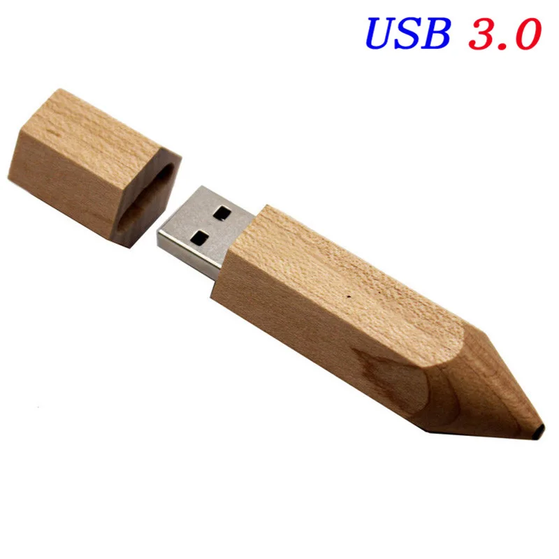 JASTER USB 3,0 логотип клиента деревянный карандаш USB флеш-накопитель U диск креативный подарок флешка 4 ГБ 8 ГБ 16 ГБ 32 ГБ 64 Гб карта памяти - Цвет: Maple wood