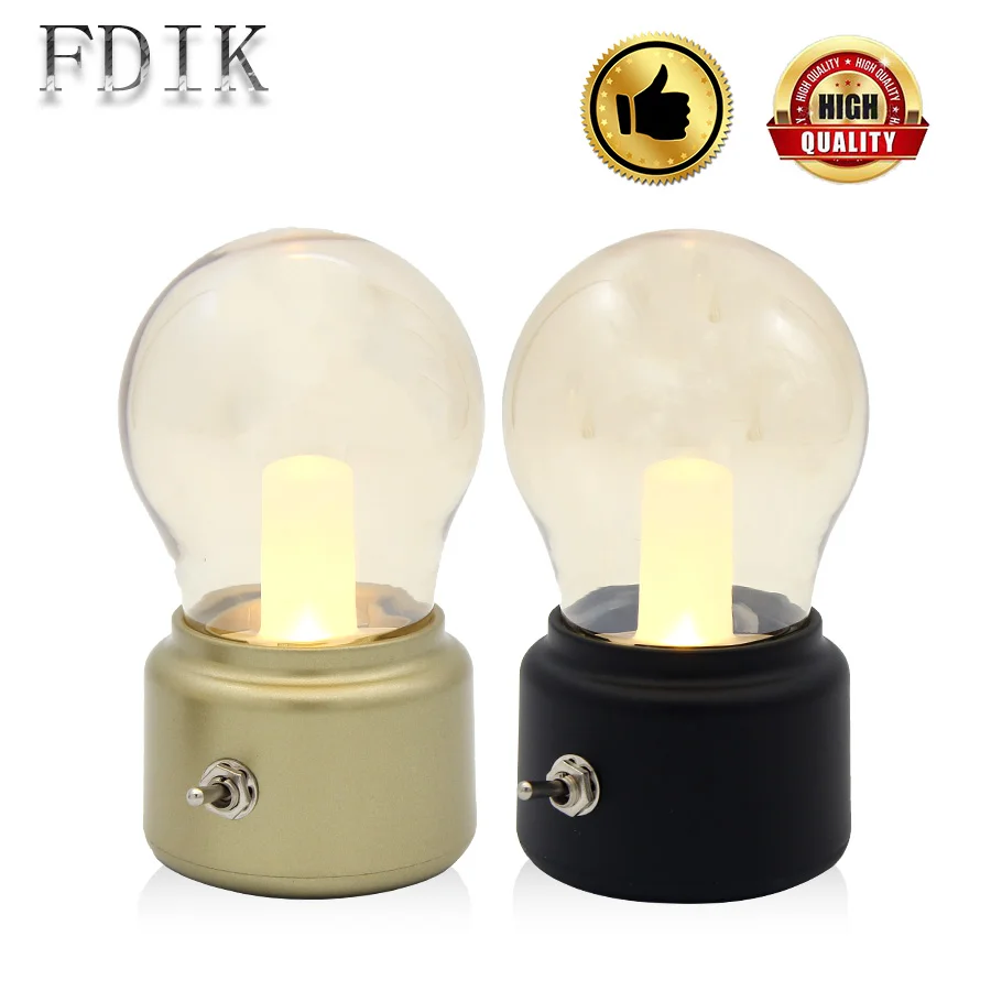 USB Rechargeable Small Night Light Vintage LED Energy saving bulb light