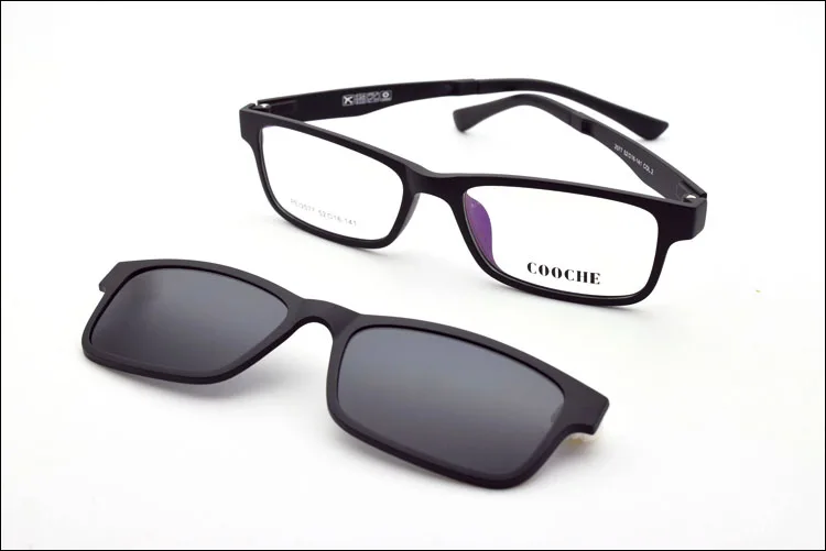Ультра-светильник, маленькая оправа для очков для мужчин и женщин, на магните, поляризованные солнцезащитные очки, близорукость, очки, узкое лицо - Цвет оправы: Black