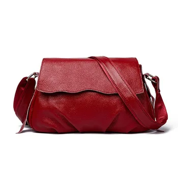 

Large capacity first layer of cowhide women flap messenger bags 100% REAL LEATHER Cross body handbag D2550