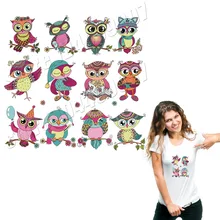 Нашивки с совой на одежда из железа на наклейки для детей футболки аппликации для рюкзаков сделай сам аксессуар моющиеся "сделай сам" с украшением на выбор