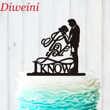 

I Know I Love You Cake Topper, Funny Wedding Silhouette Bride and Groom Cake Topper,Unique Love Wedding Party Cake Supplies
