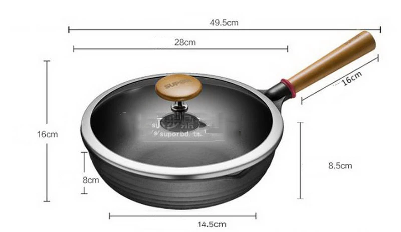 230622/Cast iron with frying pan / 28cm non-stick no fume Induction Cooker / universal wok/Fine workmanship