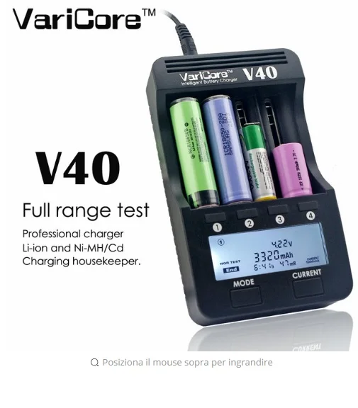 Новое зарядное устройство VariCore V40 LCD 3 7 V 18650 26650 18500 16340 14500 18350 литиевая батарея 1 2