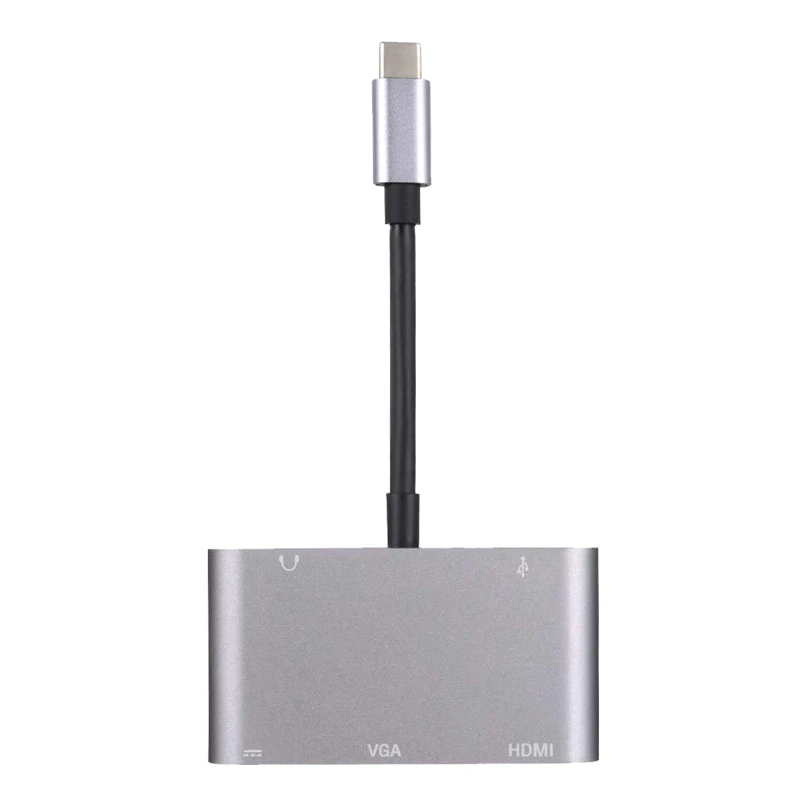 

Usb-C Usb 3.1 Type C To Hdmi & Vga & Usb3.0 Otg & Female & Audio Adapter For Laptop