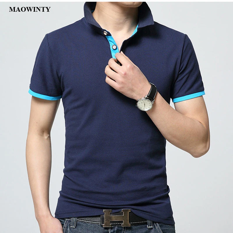 Samrt рубашки поло Slim Fit Мужские топы футболка для мужчин 2019 новая мода сплошной отложной воротник короткие футболки базовые пуловеры
