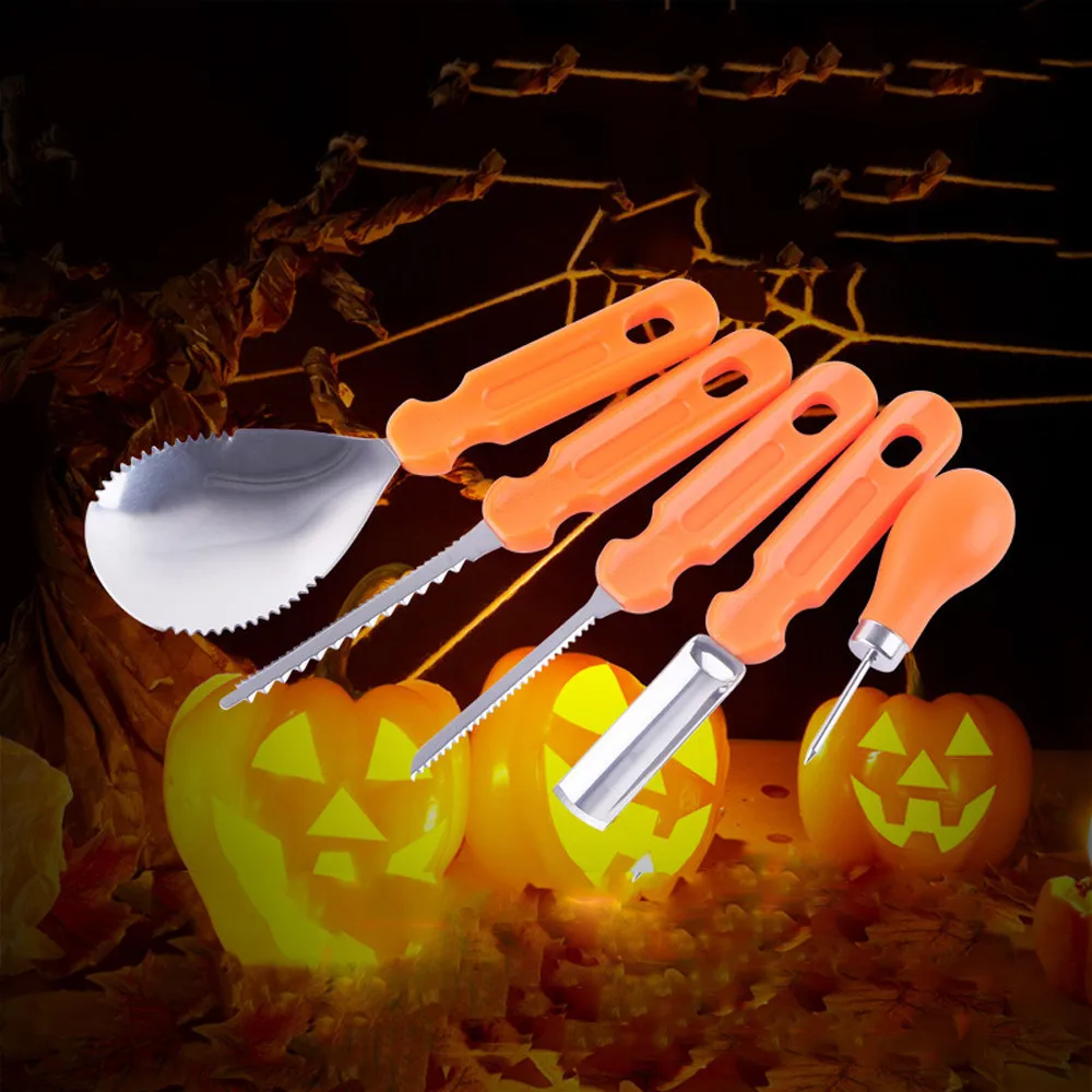 

New Halloween Pumpkin Carving Kit designs conventional Sculpting 5 Tools Knife Sets 9.25