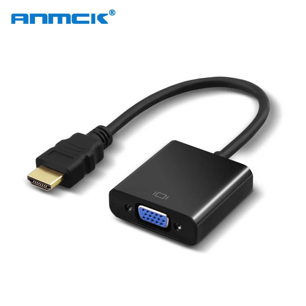 HDMI to VGA Adapter Male To Famale Converter 1080P With Jack Video Audio Cable for HDTV PC Laptop TV Projector Monitor