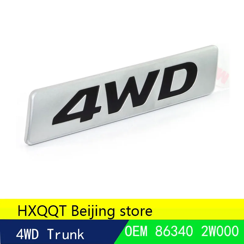 

4WD Car-styling Chrome ABS 4WD Car Tail Stickers Emblems Decorations for Tucson Santa Fe Sonata Sportage IX25 Creta for hyundai
