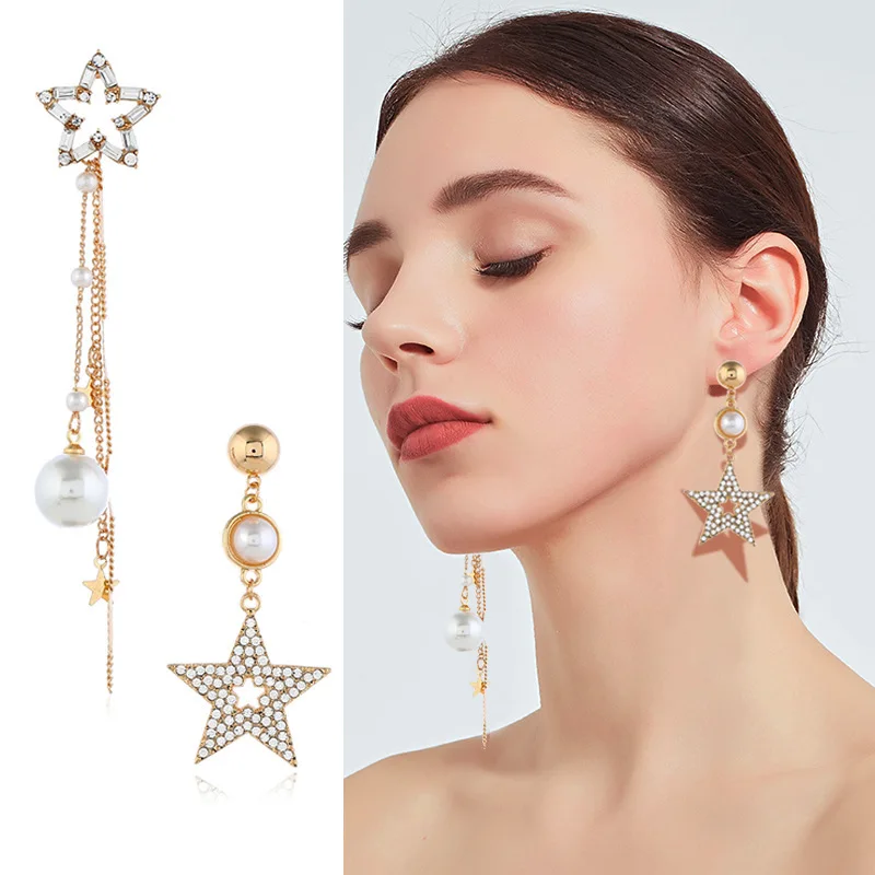 

Earings Oorbellen Stars Full Personality Asymmetric Stud Earrings Cross-border Hot Style In Europe And America Adorn Article