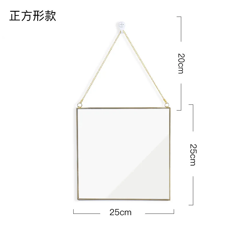 Nordic минималистский геометрическая форма свет роскошный латунный Квадратный Зеркало нерегулярные зеркало в ванной вход зеркало для макияжа подарки - Цвет: Square