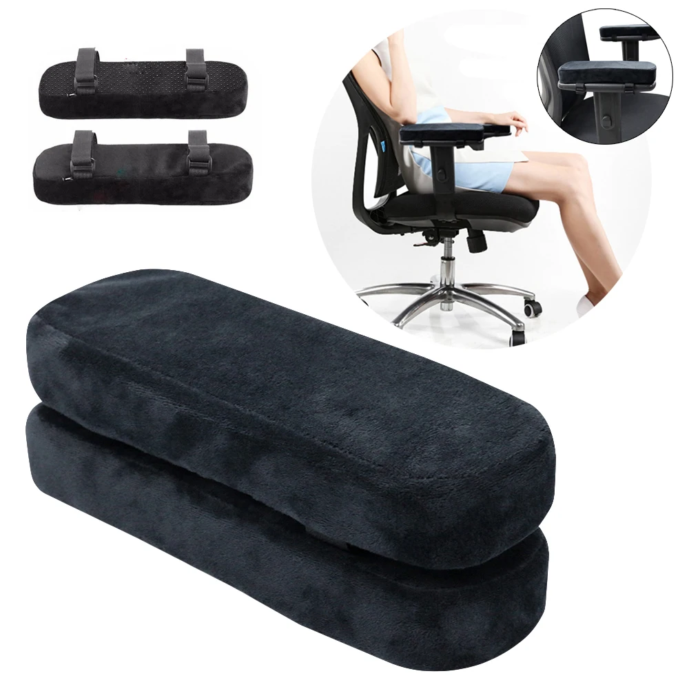 

2 Piece Set Chair Armrest Pads Ultra-Soft Memory Foam Elbow Pillow Support Universal Fit For Home or Office Chair Elbow Relief