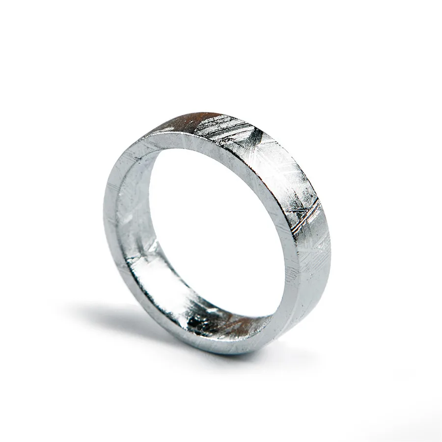 

Genuine Natural Gibeon Meteorite Ring For Women Men Wedding Party Couple Ring Size 5-10 Fashion Silver Plated Ring Drop Shipping