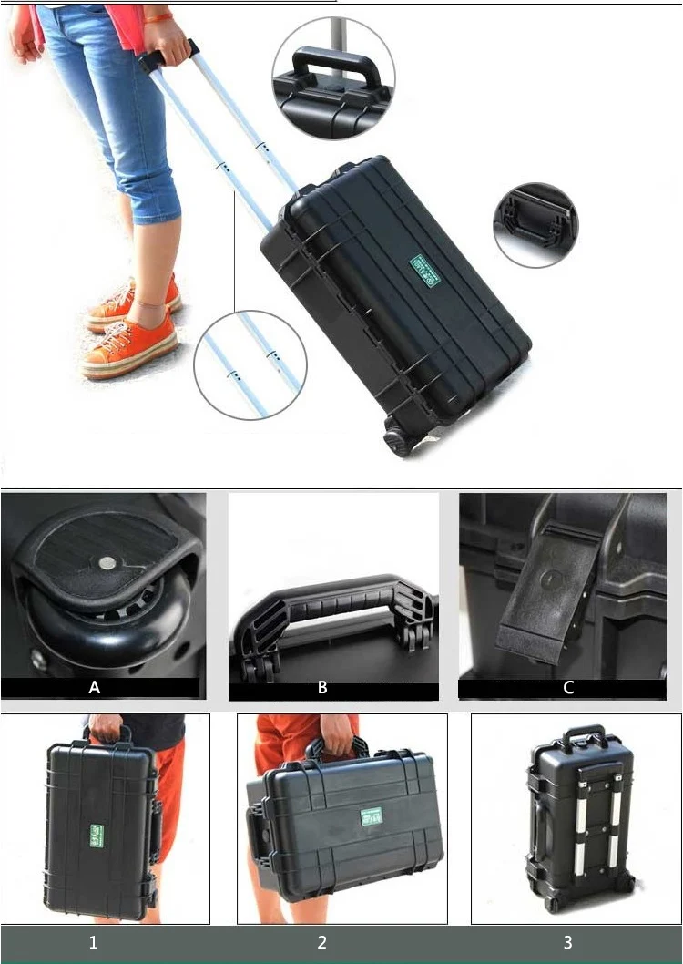 LAOA Safety Instrument Tool Box storage tools Water-proof IP67 Box Instrument And Equip Instore With Draw-Bar With Foam Inside mini tool bag