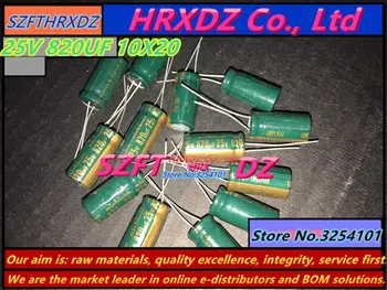 

SZFTHRXDZ 50PCS 25V 820UF 10X20 electrolytic capacitor 820UF 25V 10*20