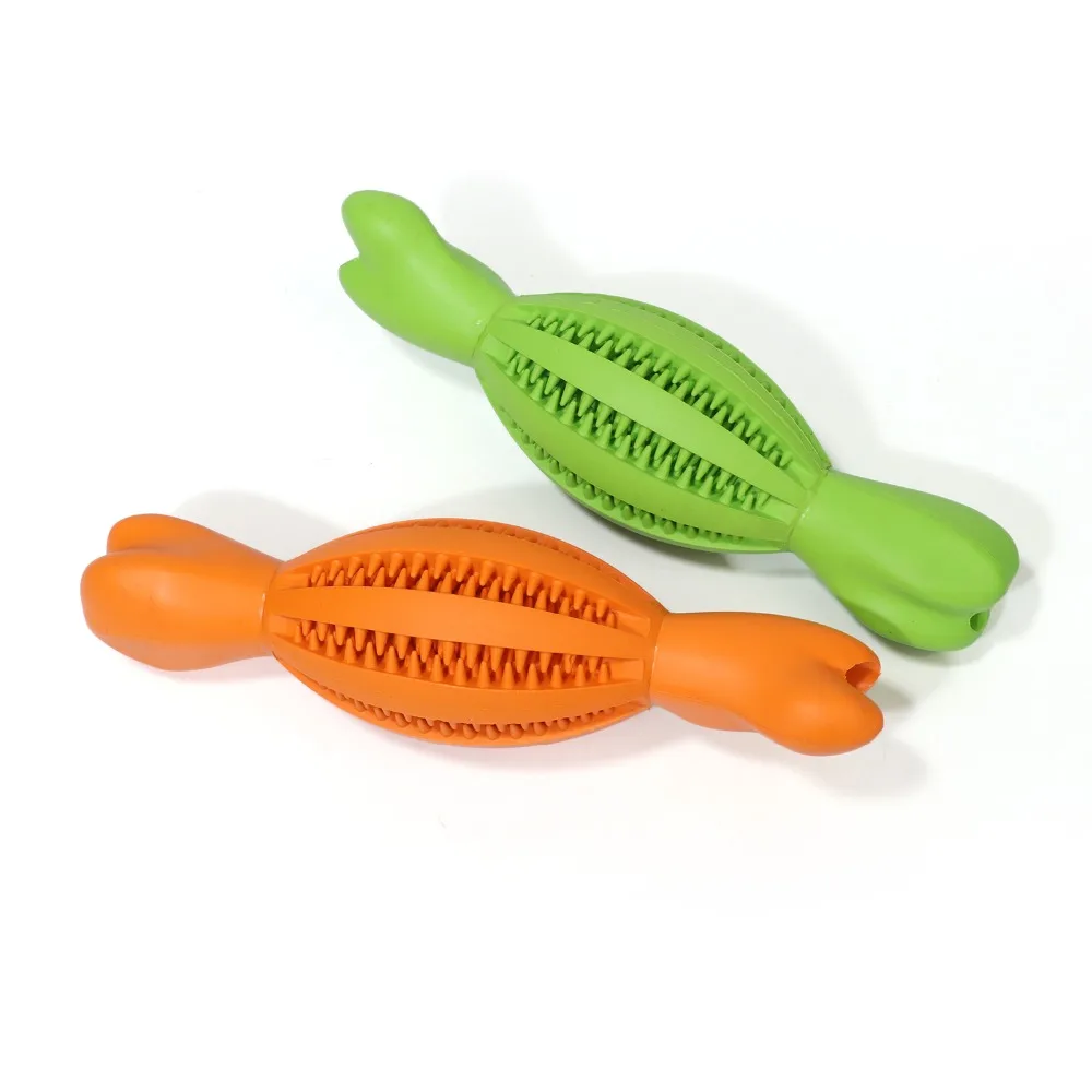 Dog Toy Interactive Rubber Rugby Bone Molar Stick Elasticity Leaky Feeding Ball Pet Dog Chew Toys Tooth Cleaning Balls Training (4)