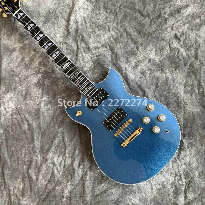 

High quality blue silver pink electric guitar, gold accessories. free shipping