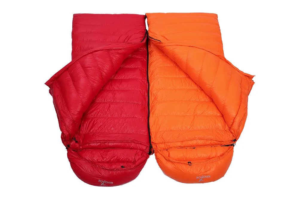 WINGACE Fill 1500 г гусиный пух конверт спальный мешок для взрослых путешествия спальный мешок Сверхлегкий Зимний Открытый кемпинг спальные мешки