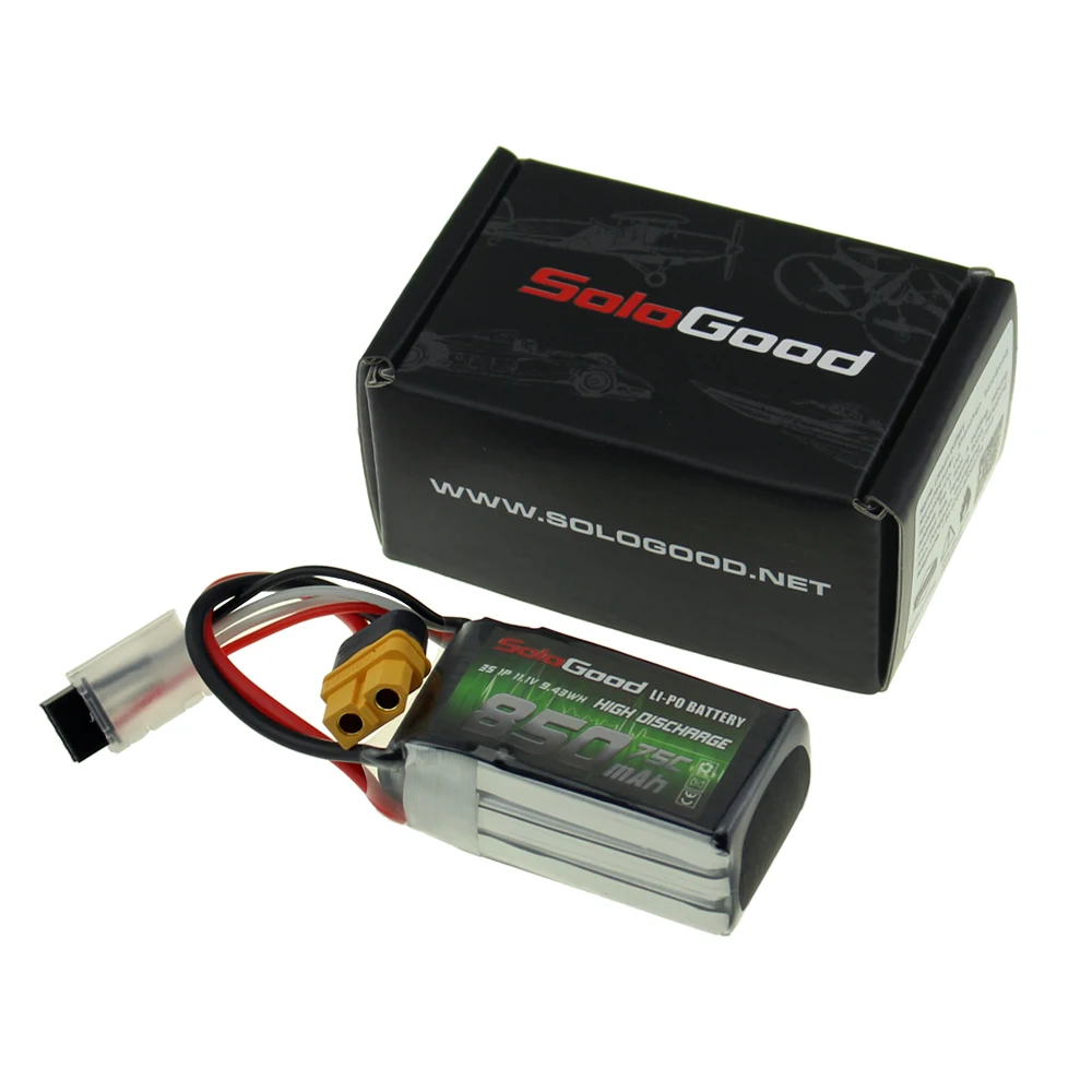 SoloGood Lipo аккумулятор 2S 3S 4S Series 550mAh 850mAh гнездовой разъем для радиоуправляемого гоночного дрона FPV мультикоптера с фиксированным крылом