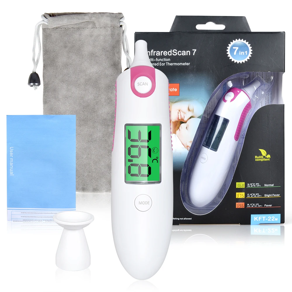 

ELERA Digital Infrared Thermometer LCD Forehead Ear Non-Contact Room Multifunction Thermometer Baby Adults Temperature Monitor