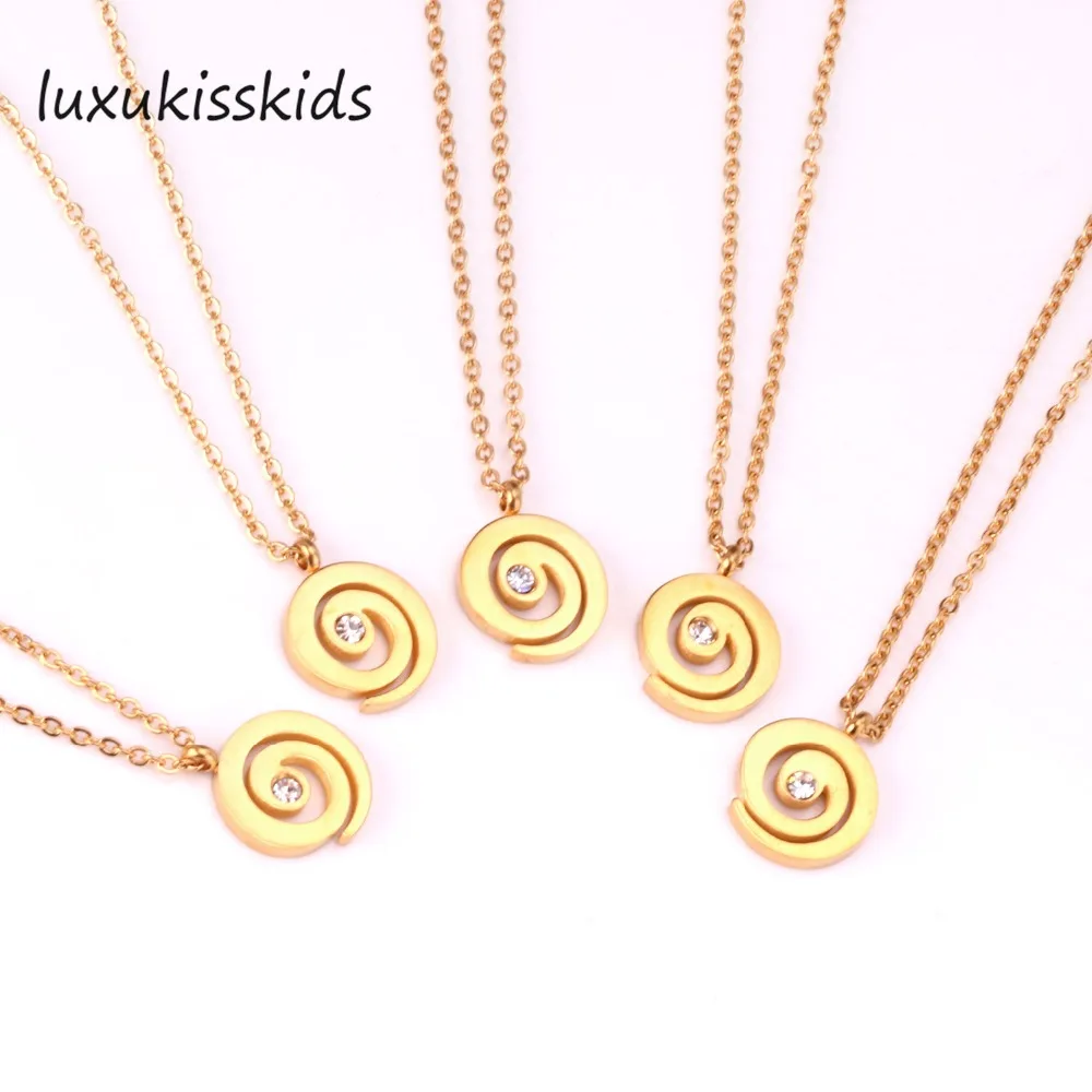 LUXUKISSKIDS 5 шт./лот золото AAA CZ Круглые Подвески Ожерелья для женщин девушек мужчин