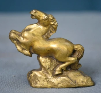 

Chinese Brass Feng Shui 12 Zodiac Animal Horse Statue Sculpture