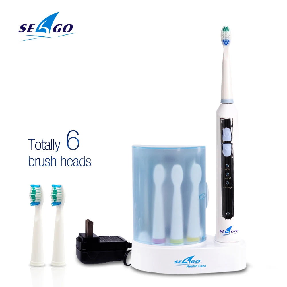 SEAGO Official Rechargeable Electric Toothbrush Waterproof UV Sanitizer