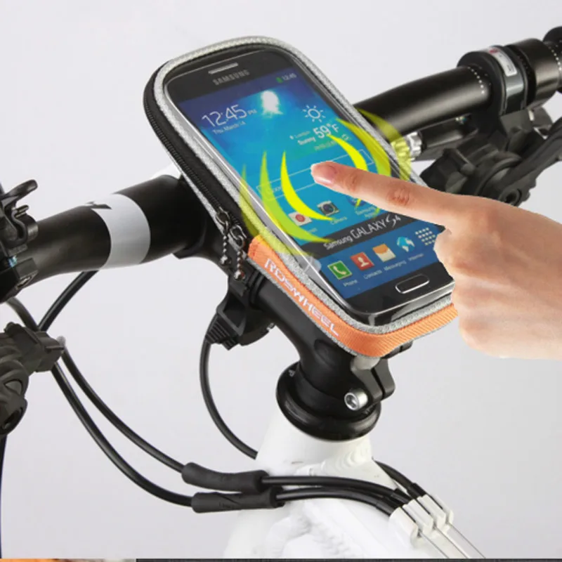 Bike Phone Holder Bag Mobile Stand for Iphone X 7 8 6 Plus Case Bicycle Handlebar Touch Screen Phone Bag for Samsung GPS Bracket