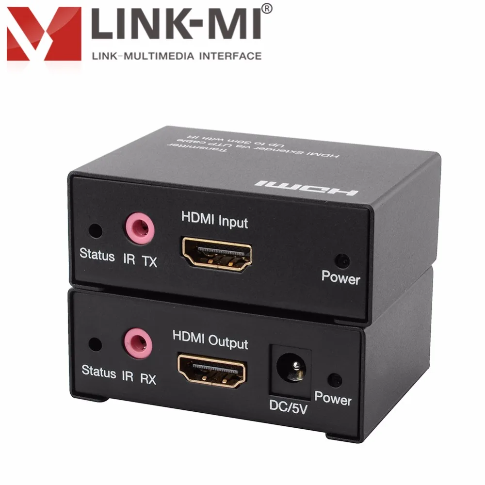 

LINK-MI EX30 30m 3D HDMI Extender Transmitter and Receiver HDMI Signal 1080p to 30m Over Dual Cat5e/6 Cable With IR Control
