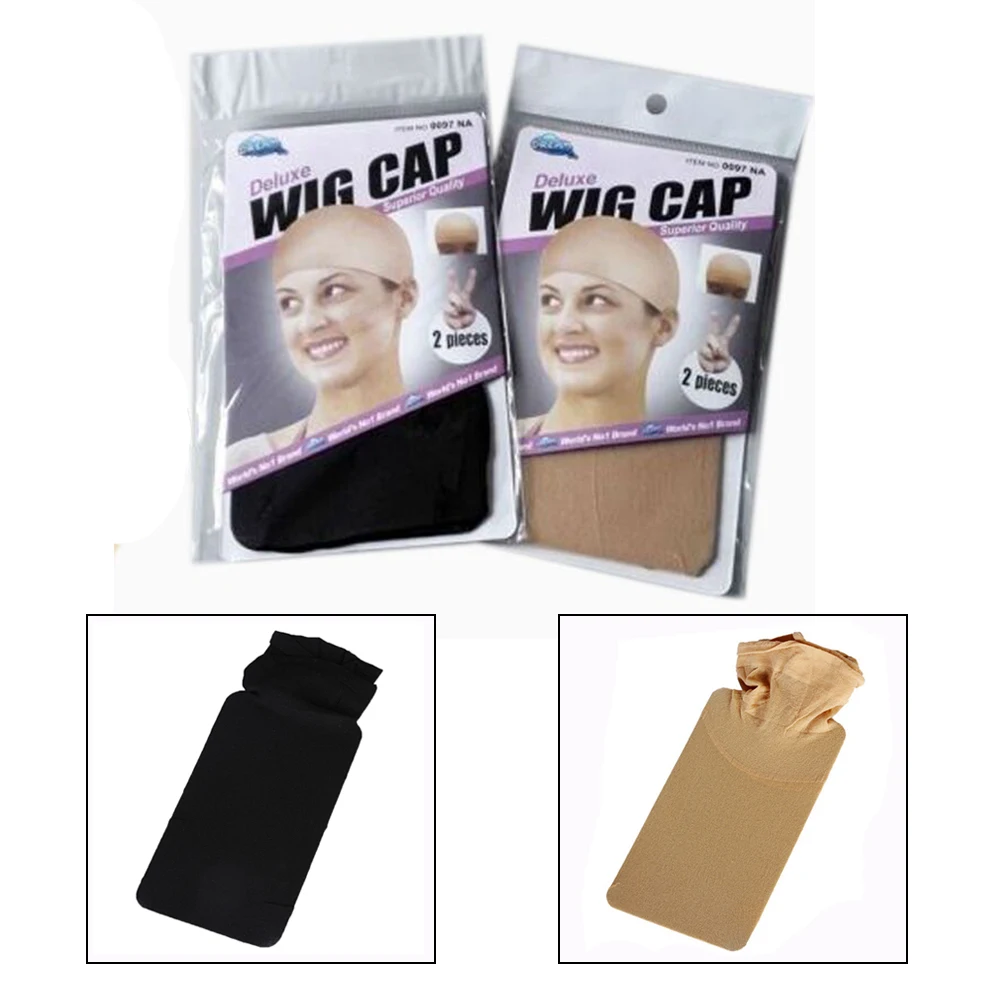 OLD STREET 1set Wig Cap Soft and Comfortable Unisex Stocking Wig Hairnet Cap Snood (Skin Color or Black Color )