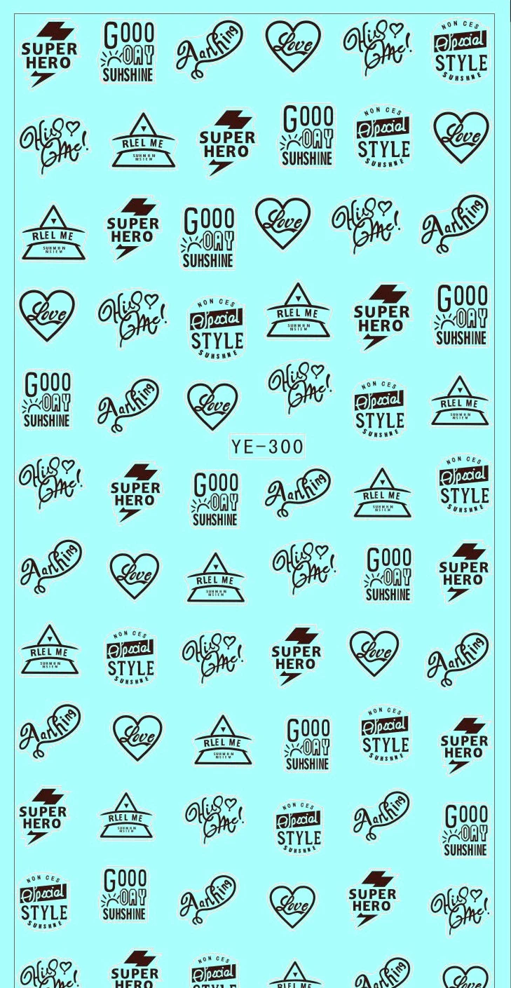 

WATER TRANSFER DECAL NAIL ART NAIL STICKER BLACK LACE LOVE POEM SWEET HEART YE300-302