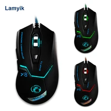 Проводной Игровой Мыши USB Оптическая мышь геймер 3200 ТОЧЕК/ДЮЙМ компьютерная периферия 6 Кнопки LOL мыши Проводной офисный компьютер Игровой Мыши X8