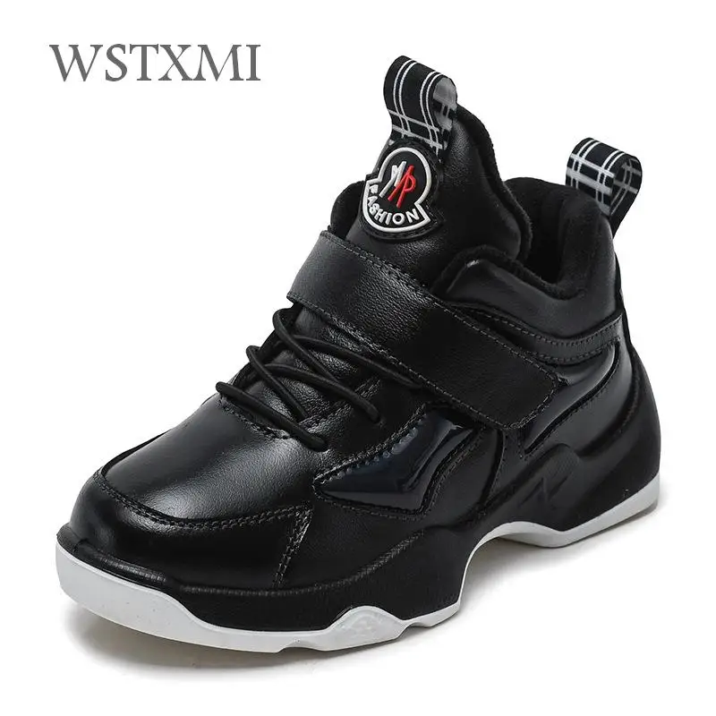 

Autumn Boys Boots Children Winter Shoes Sneakers Kids Ankle Boots Fashion Genuine Leather Boots Plush Warm Waterproof Fur Boots