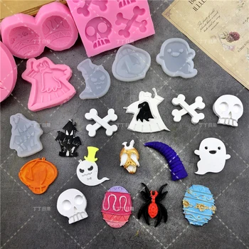 

Christmas and Halloween Theme Silicone Fondant Cake Mold Cupcake Candy Chocolate Decoration Baking Tool Moulds