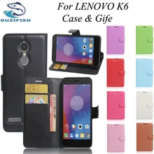 OUZIFISH high quality Lenovo K6 Case 5.0 inch Luxury PU Leather Back Cover Case For Lenovo K6 K 6 Case Flip Protective Phone Bag