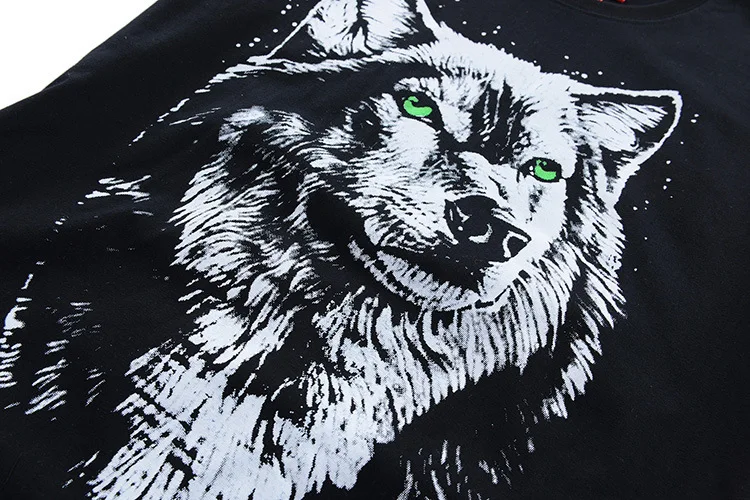 Fashion summer short sleeve t shirt men brand clothing cotton comfortable male t-shirt 3D wolf print tshirt men clothing