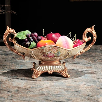 

Furong Shengshi European luxury fruit plate hand stick drill table decoration Home Furnishing large fruit bowl