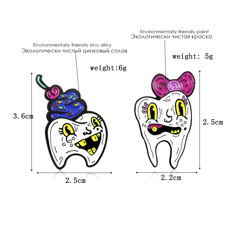 Модные броши в форме зуба, мороженого, сахара, есть конфеты и карикатура, брошь, значок, милый женский кожаный свитер с отворотом, булавка, аксессуары