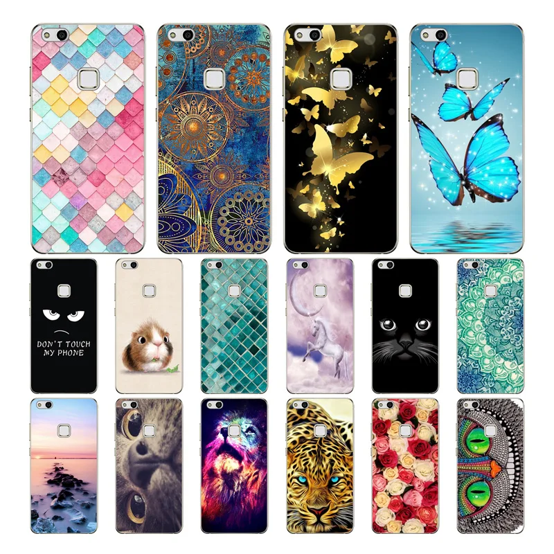 

Geruide Huawei P10 Lite Case Cover Coloful Painting Soft Silicon TPU Phone Back Cover Case For p10 lite WAS-L03T 5.2" Phone Case