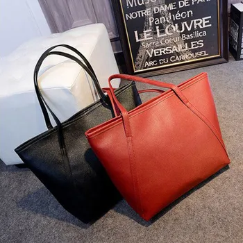 

Maison Fabre Fashion Women PU Solid Simple Big Capacity Messenger bag Zipper candy color shopping Totes soft Single Shoulder Bag