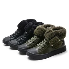 Super quality 1pair winter Genuine Leather Fashion Boot Children’s boy shoes, inner 19-22.5cm