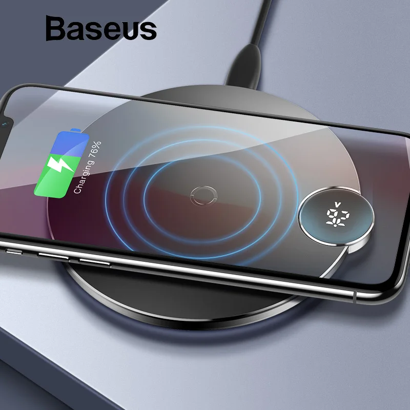 Baseus LED Digital Display Wireless Charger for iPhone XS