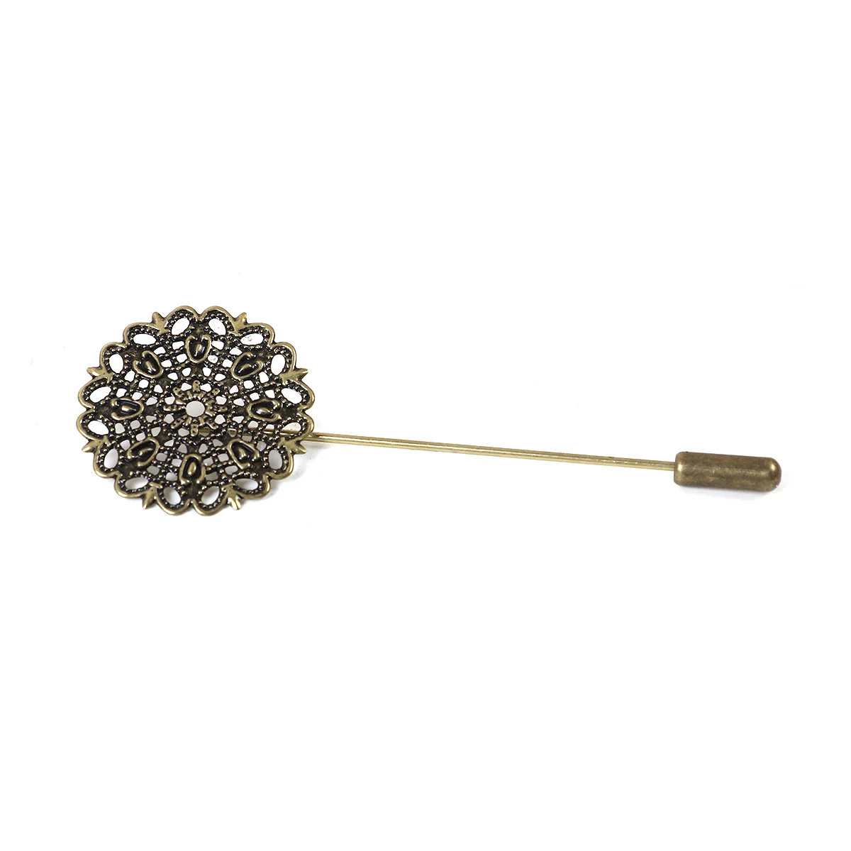 NBEADS 500 Pcs Nickle Free Brooch Backs Bar Pins Findings Safety Rolling Catch 25x5mm,Antique Bronze,Hole 2mm