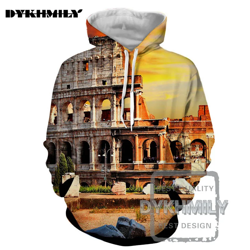 Dykhmily 3D Толстовка город Сумерки модные толстовки с капюшоном Кепки ветровка