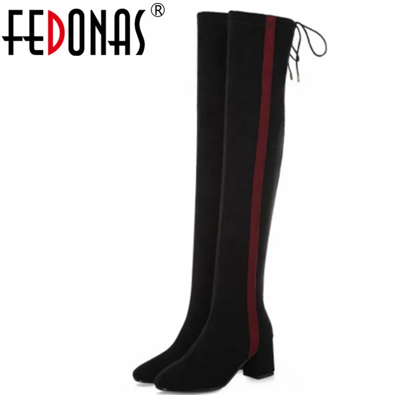 

FEDONAS Fashion Sexy Women Over The Knee High Boots High Heels Long Warm Knight Boots Ladies Night Club Party Dancing Shoes Woma