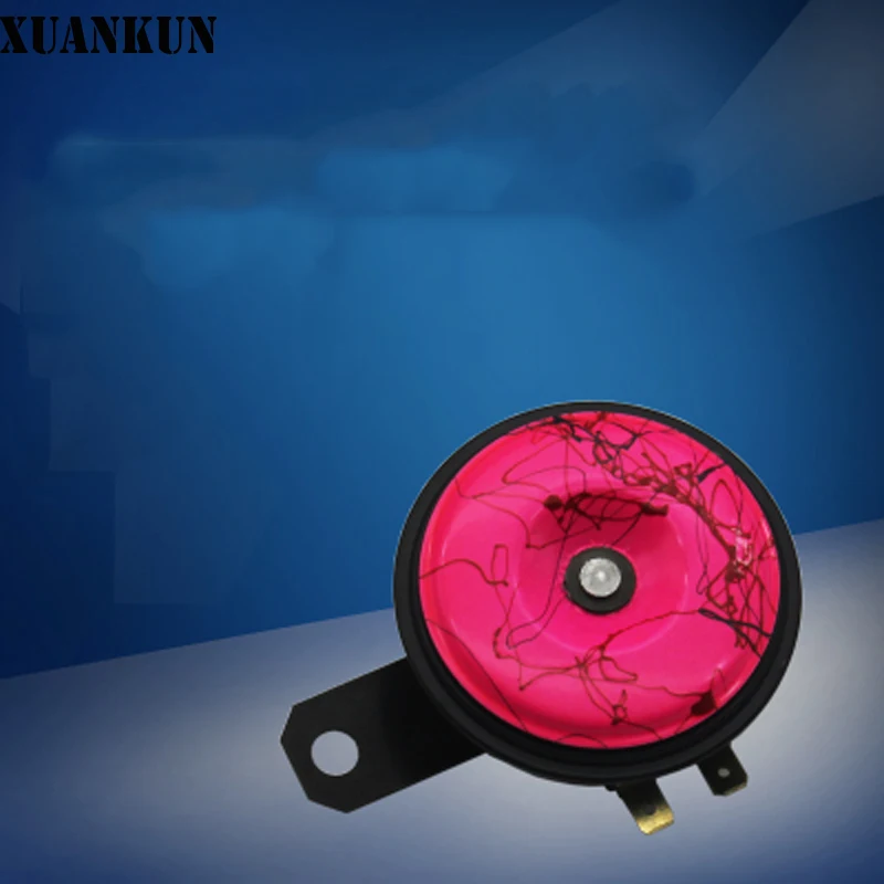 XUANKUN электрический скутер мотоцикл рог модифицированный Ультра звук тон 12 в общий тон рог улитка - Цвет: Розовый