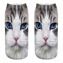 Новые милые носки с принтом кота Kawaii модные повседневные короткие носки унисекс с рисунком кота короткие носки с изображением животных из полиэстера